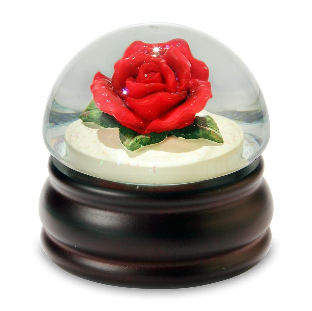 3229 Red Rose Mushroom Water Globe
